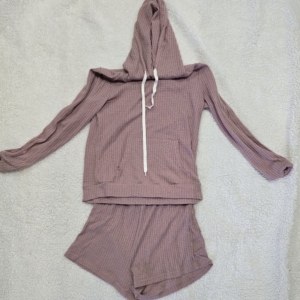 Cozy Mauve Hooded Pajama Set